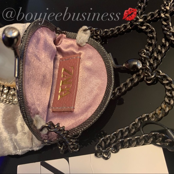 ZARA Velvet Mini Bucket Bag with Kiss Lock BNWT - Picture 8 of 10